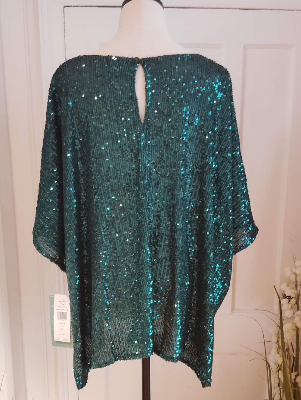 MSK Sequinned Round Neck Short Sleeve Blouse - Picture 8 of 16